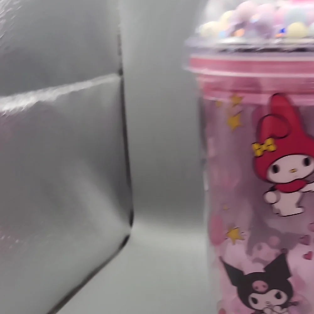 Cute Character Pink Tumbler With Straw.
